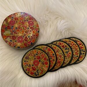 Colorful Floral Coaster Set